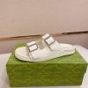 Gucci Men's Slide Sandal in White GG Leather