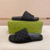 Gucci Men's Slide Sandal in Black GG Suede