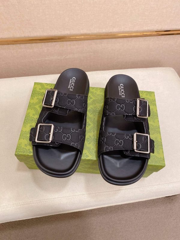 GucciGGMen_sSummerSlippers_6_fd76c424-3daf-4515-847e-11ab74044e05 Gucci Men's Slide Sandal in Black GG Suede