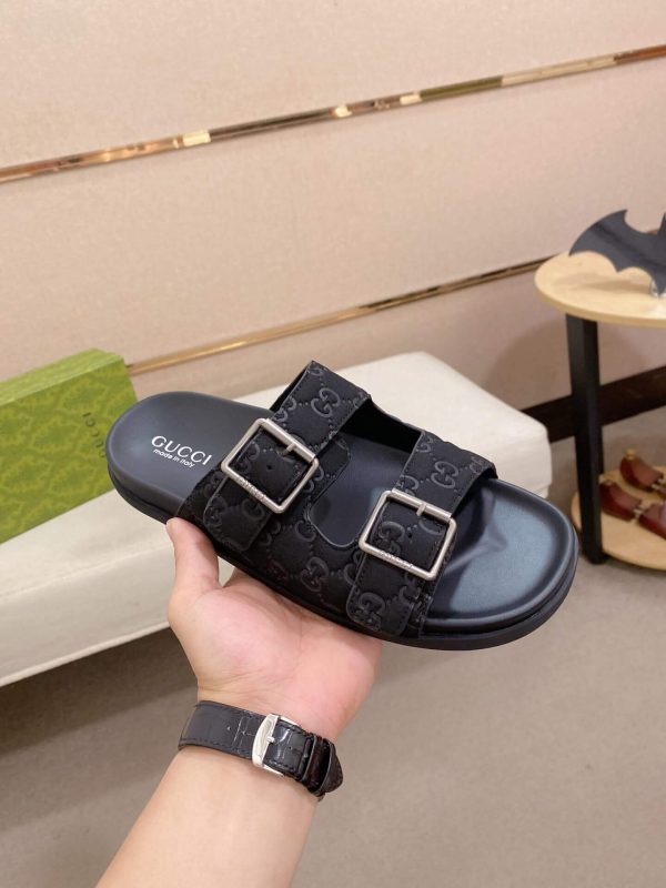 GucciGGMen_sSummerSlippers_7_f61fe910-7519-4443-83cd-bcdffd663462 Gucci Men's Slide Sandal in Black GG Suede