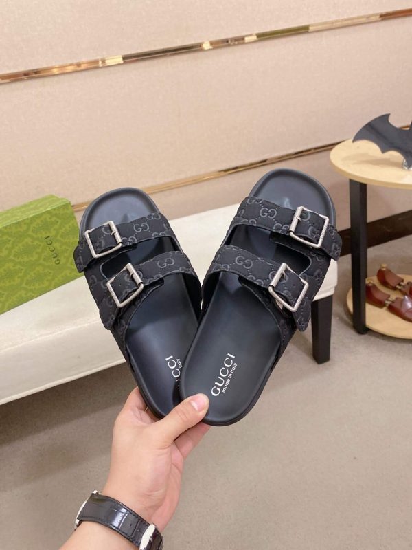 GucciGGMen_sSummerSlippers_8_e29b8be1-5d21-46f9-87c1-3eb08a6b3d77 Gucci Men's Slide Sandal in Black GG Suede