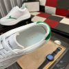 Gucci Runner Sneaker in White Leather and White GG Supreme Canvas