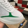 Gucci Runner Sneaker in White Leather and White GG Supreme Canvas