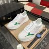 Gucci Runner Sneaker in White Leather and White GG Supreme Canvas