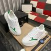 Gucci Runner Sneaker in White Leather and White GG Supreme Canvas