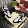 Gucci Ace Men's White Smooth Leather and Black Suede Trainer with Web