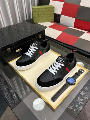 Gucci Ace Men's Smooth Leather and Suede Trainer with Web