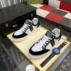 Gucci Ace Men's White Smooth Leather and Black Suede Trainer with Web