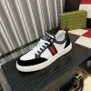 Gucci Ace Men's White Smooth Leather and Black Suede Trainer with Web