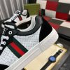 Gucci Ace Men's White Smooth Leather and Black Suede Trainer with Web