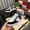 Gucci Ace Men's White Smooth Leather and Black Suede Trainer with Web