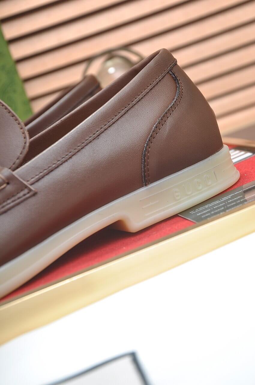 GUCCI Men's Loafer with Horsebit in Brown Leather 10 GUCCI Men's Loafer with Horsebit in Brown Leather - Image 10