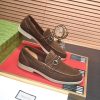GUCCI Men's Loafer with Horsebit in Dark Brown Suede