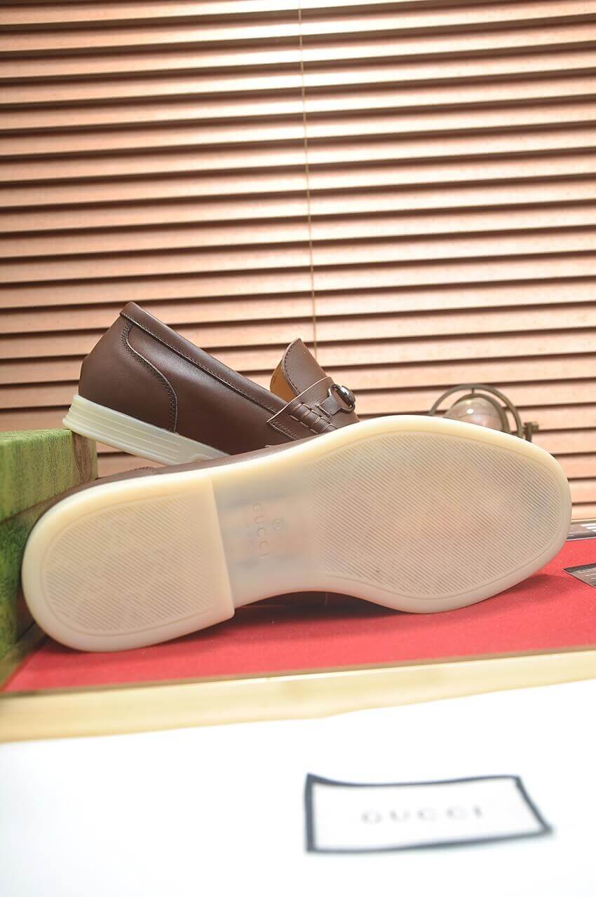 GUCCI Men's Loafer with Horsebit in Brown Leather 9 GUCCI Men's Loafer with Horsebit in Brown Leather - Image 9