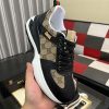 Gucci Men's Trainer in Beige and Ebony GG Supreme and Black Leather