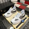 Gucci Men's Trainer in Beige and Blue GG Supreme and White Leather