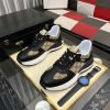 Gucci Men's Trainer in Beige and Ebony GG Supreme and Black Leather