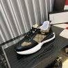 Gucci Men's Trainer in Beige and Ebony GG Supreme and Black Leather