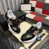 Gucci Men's Trainer in Beige and Ebony GG Supreme and Black Leather