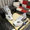 Gucci Men's Trainer in Beige and Blue GG Supreme and White Leather