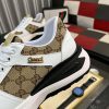 Gucci Men's Trainer in Beige and Ebony GG Supreme and White Leather