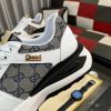 Gucci Men's Trainer in Beige and Blue GG Supreme and White Leather