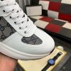 Gucci Men's Trainer in Beige and Blue GG Supreme and White Leather