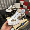 Gucci Men's Trainer in Beige and Ebony GG Supreme and White Leather