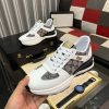 Gucci Men's Trainer in Beige and Blue GG Supreme and White Leather