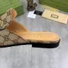 Gucci Beige and Ebony Canvas Princetown Slipper