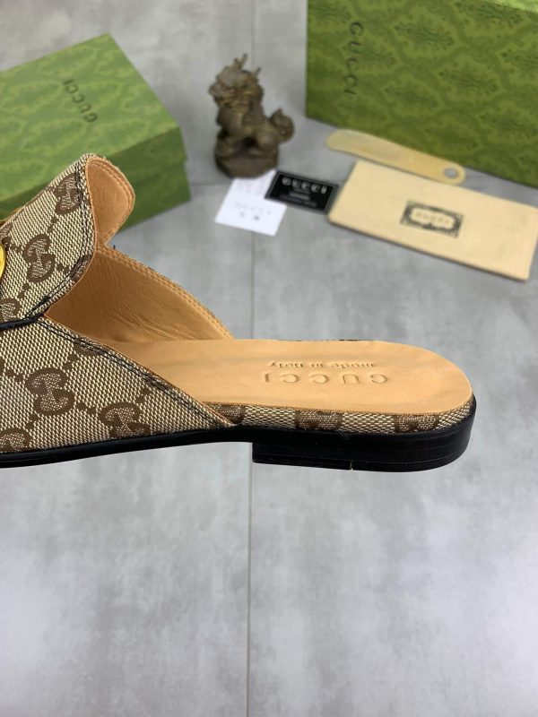 Gucci Beige and Ebony Canvas Princetown Slipper