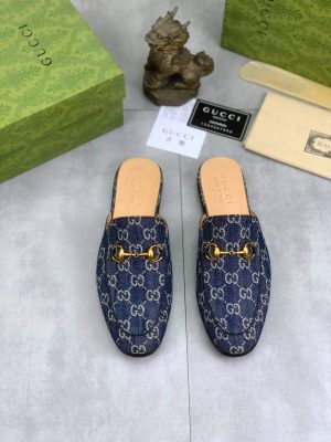 Gucci Blue GG Denim Canvas Princetown Slipper