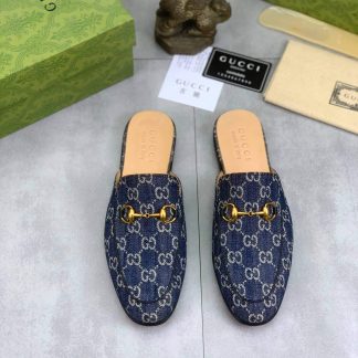 Gucci Blue GG Denim Canvas Princetown Slipper