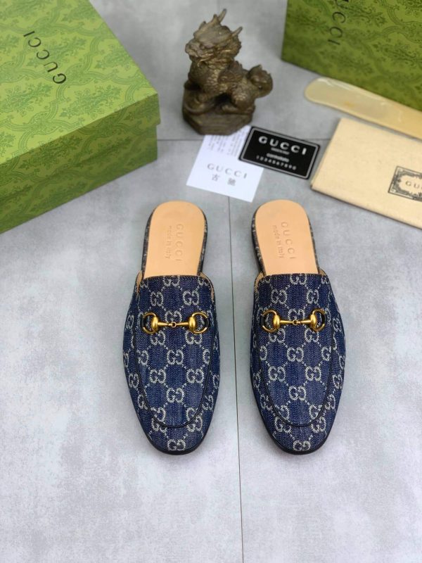 Gucci Blue GG Denim Canvas Princetown Slipper