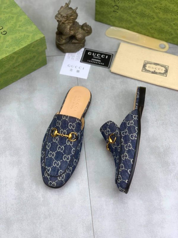 Gucci Blue GG Denim Canvas Princetown Slipper