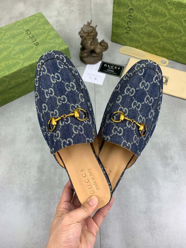Gucci Blue GG Denim Canvas Princetown Slipper