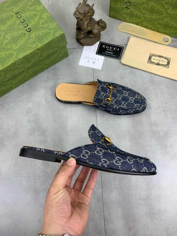 Gucci Blue GG Denim Canvas Princetown Slipper