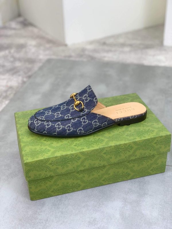 Gucci Blue GG Denim Canvas Princetown Slipper