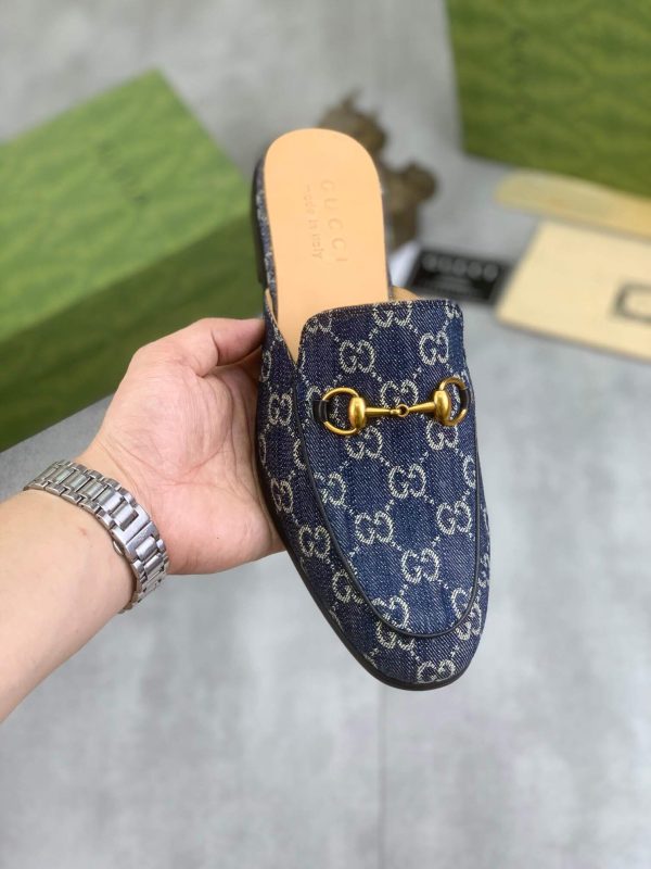 Gucci Blue GG Denim Canvas Princetown Slipper