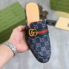Gucci Dark Blue GG Crystal Denim Slipper with Double G