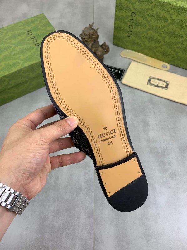 Gucci Dark Blue GG Crystal Denim Slipper with Double G