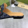 Gucci Dark Blue GG Crystal Denim Slipper with Double G