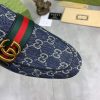 Gucci Dark Blue GG Crystal Denim Slipper with Double G