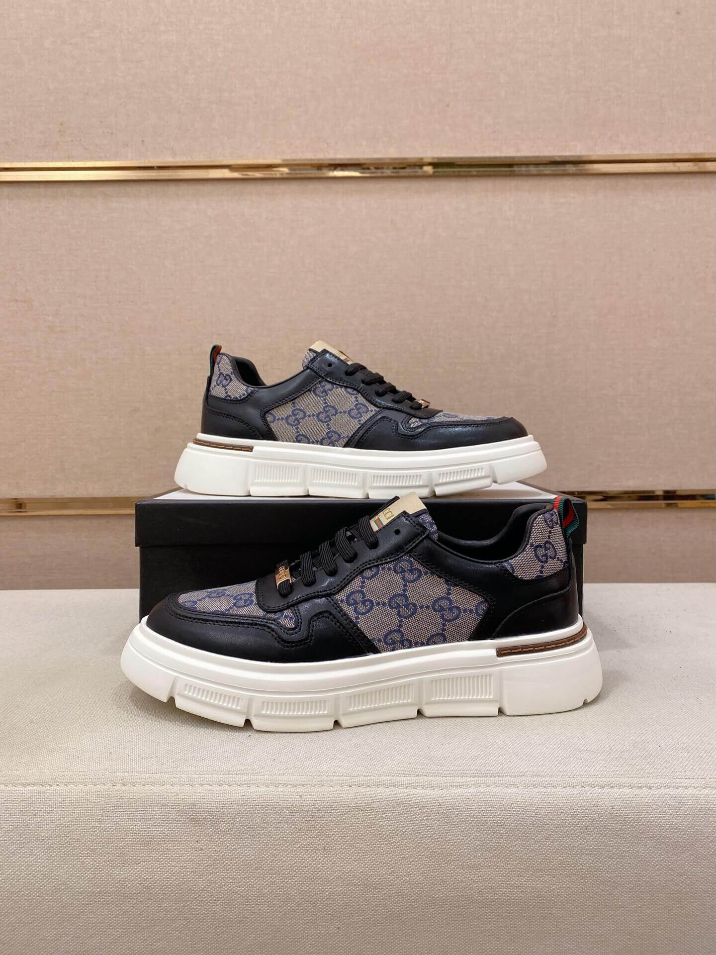 Blue & Black Gucci Re-Web Sneakers 1 Blue & Black Gucci Re-Web Sneakers