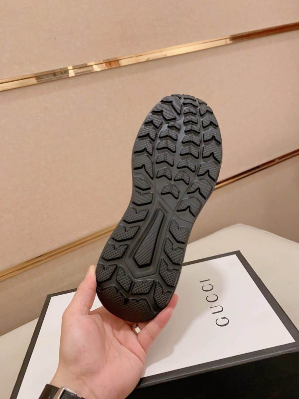 Gucci Brown GG Canvas and Black Leather Re-Motion Sneaker