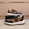 Gucci Brown GG Canvas and Black Leather Re-Motion Sneaker