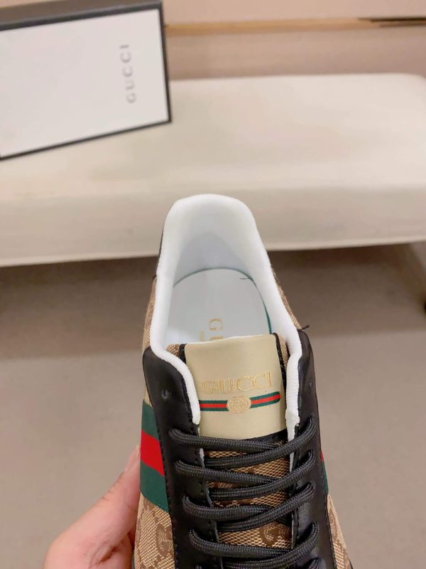 Gucci Brown GG Canvas and Black Leather Re-Motion Sneaker
