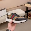 Gucci Brown GG Canvas and Black Leather Re-Motion Sneaker