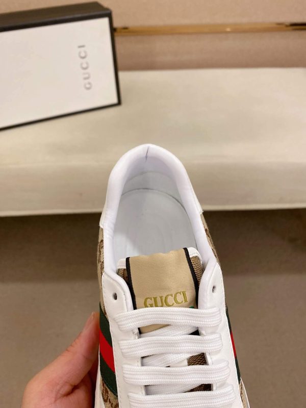 Gucci Original GG Supreme Canvas and White Leather Sneaker with Web