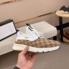 Gucci Beige and Ebony Supreme Canvas Sneakers with Double G